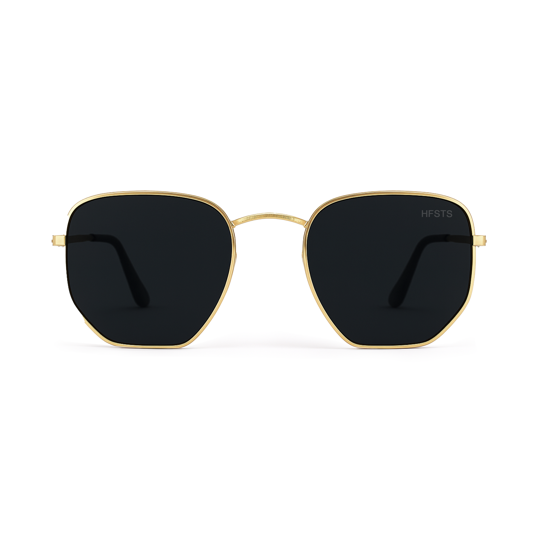 Óculos de Sol Hexagonal Dourado