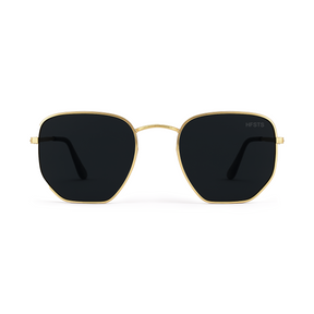 Óculos de Sol Hexagonal Dourado